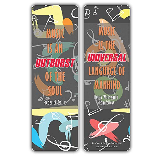 Creanoso Music Sayings Series 5 Bookmarks (60-Pack) ÃƒÂ¢Ã¢â€šÂ¬Ã¢â‚¬Å“ Premium Gift Set ÃƒÂ¢Ã¢â€šÂ¬Ã¢â‚¬Å“ Awesome Bookmarks for Music Event Party Favors Supplies - Bulk Gifts for Choir Band Singers Musicians Music Students