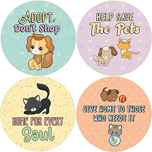 Creanoso Adopt don't shop Stickers (5 Sets X 16 Designs) â€“ Sticker Card Giveaways for Kids â€“ Awesome Stocking Stuffers Gifts for Boys & Girls â€“ Classroom Home Rewards Enticements