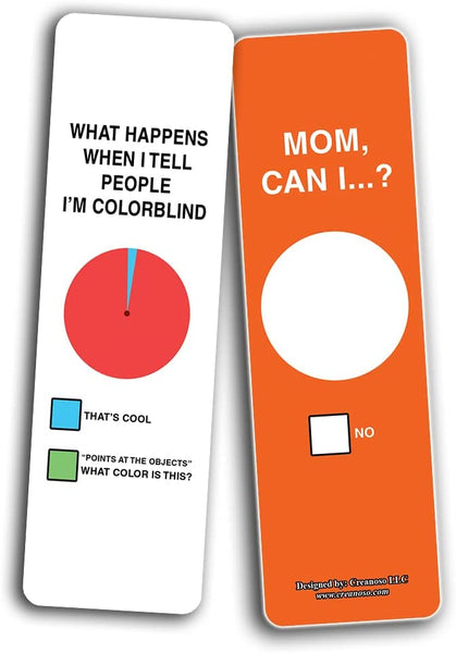 Creanoso Funny color Bookmarks (2-Sets X 6 Cards)â€“ Daily Inspirational Card Set â€“ Interesting Book Page Clippers â€“ Great Gifts for Kids and Teens