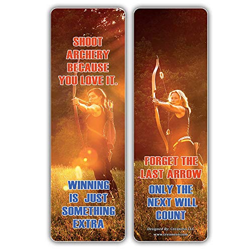 Creanoso Sports Hobby Bookmarks Ã¢â‚¬â€œ Archery Quote Sayings (30-Pack) Ã¢â‚¬â€œ Premium Gift Collection Set Ã¢â‚¬â€œ Awesome Bookmarks for Archers, Hobbyist, Adult Men Women Ã¢â‚¬â€œ Six Bulk Assorted Bookmarks Designs