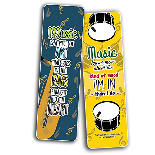Creanoso Inspiring Musician Instruments Sayings Bookmarker Cards (30-Pack) Ã¢â‚¬â€œ Stocking Stuffers Gift for Men, Women, Adult, Teens, Boys & Girls Ã¢â‚¬â€œ Party Favors Supplies Ã¢â‚¬â€œ Rewards Gifts for Music Lovers