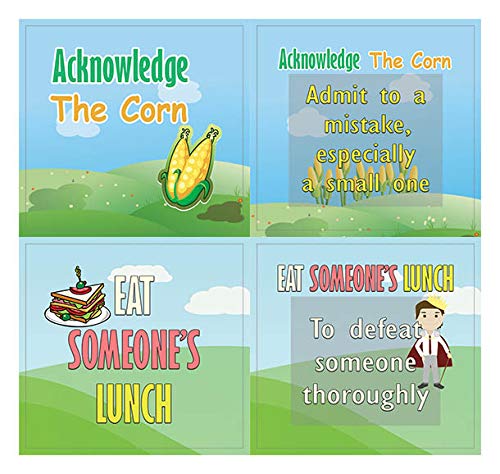 Creanoso Funny Food Idioms Stickers Series II (10-Sheet) â€“ Total 120 pcs (10 X 12pcs) Individual Small Size 2.1 x 2. Inches , Waterproof, Unique Personalized Themes Designs, Any Flat Surface DIY Decoration Art Decal for Boys & Girls, Children, Teens