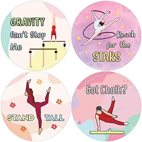 Creanoso Amusing Gymnast Stickers (10 Sets X 16 Designs) â€“ Sticker Card Giveaways for Kids â€“ Awesome Stocking Stuffers Gifts for Boys & Girls â€“ Classroom Home Rewards Enticements
