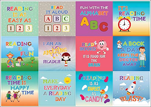 Creanoso Kids Reading Stickers (20-Sheet) â€“ Colorful Inspiring Inspirational Love to Read Books Wall Stickers Premium Gift Set - Parent Teachers Incentives - Rewards Ideas for Boys, Girls