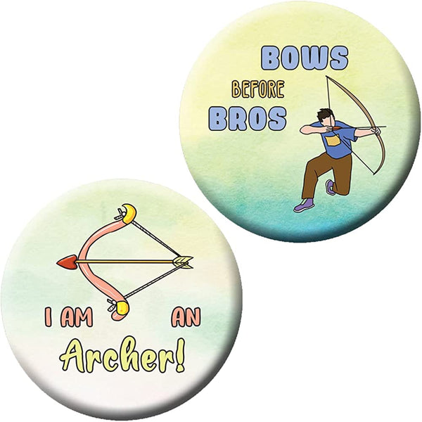 Creanoso Archery Pin buttons (1 X 10 Designs) - Stocking Stuffers Premium Quality Gift Ideas for Children, Teens, & Adults - Corporate Giveaways & Party Favors