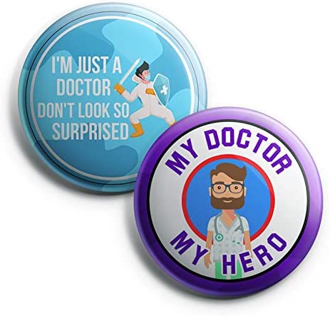 My Doctor My Hero Pinback Buttons (10-Pack) - Large 2.25" Frontliner Heroes, Doctor, Medical Designs Pins Badge