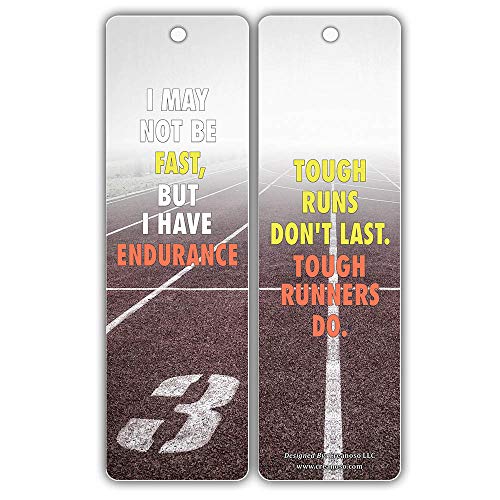 Creanoso Inspiring Running Inspirational Sayings Bookmark Cards (30-Pack) Ã¢â‚¬â€œ Gifts for Adult Runners, Joggers, Athletes, Sprinters Cross Country Marathon Ultramarathon Stocking Stuffers for Men & Women