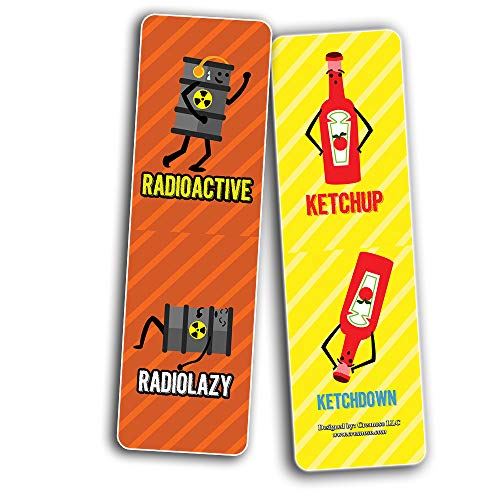 Funny Opposite Puns Jokes Bookmarks (30-Pack)-Assorted Designs for Children - Classroom Reward Incentives for Students - Stocking Stuffers Party Favors & Giveaways for Teens & Adults