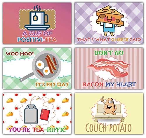 Creanoso Food Puns Lunchbox Funny Jokes Flashcards (120-Pack) â€“ Assorted Informational Giveaways Learning Cards â€“ Unique Stocking Stuffers Gifts for Boys & Girls â€“ Teaching Learning Material