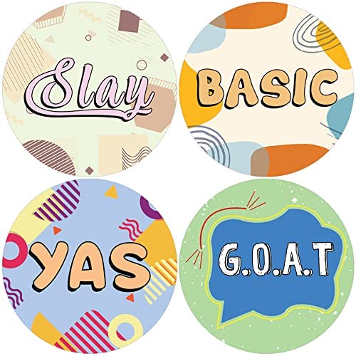 Creanoso Funny Millennial Slangs Stickers (5 Sets X 16 Designs) â€“ Sticker Card Giveaways for Kids â€“ Awesome Stocking Stuffers Gifts for Boys & Girls â€“ Classroom Home Rewards Enticements