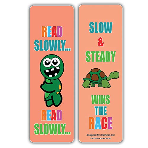 Creanoso Amazing Turtle Reading Reader Sayings Bookmarks (60-Pack) ÃƒÂ¢Ã¢â€šÂ¬Ã¢â‚¬Å“ Six Assorted Quality Bookmarker Cards Bulk Set ÃƒÂ¢Ã¢â€šÂ¬Ã¢â‚¬Å“ Premium Gift for Kids, Teens, Boys, Girls ÃƒÂ¢Ã¢â€šÂ¬Ã¢â‚¬Å“ Premium Gift Set