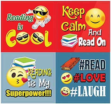 Creanoso Emoji Stickers for Bookworm (10-Sheet) Ã¢â‚¬â€œ Total 120 pcs (10 X 12pcs) Individual Small Size 2.1 x 2. Inches , Waterproof, Unique Personalized Themes Designs, Any Flat Surface DIY Decoration Art Decal for Boys & Girls, Children, Teens