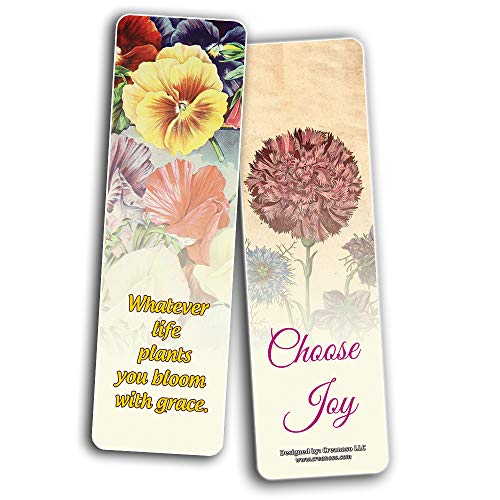 Creanoso Inspirational Sayings Pretty Flower Bookmarks (30-Pack) Ã¢â‚¬â€œ Stocking Stuffers Gift for Men & Women, Teens Ã¢â‚¬â€œ Awesome Bookmark Collection Ã¢â‚¬â€œ Book Reading Rewards Incentives Ã¢â‚¬â€œ Page Binder