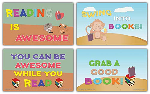 Creanoso Inspiring Book Reading Flashcards for Kids (60-Pack) â€“ Never Stop Learning Cards â€“ Unique Gift Set for Boys, Girls â€“ Inspiring Book Reading Sayings Notecards â€“ Amazing Giveaways for Children