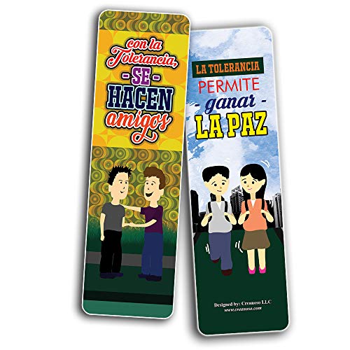 Creanoso Spanish Anti Bullying No Acoso Escolar Bookmarks (30-Pack) - Inspirational and Motivational Sayings Bookmarker Cards Ã¢â‚¬â€œ Assorted Pack Collection for Inspiring Book Reader and Lovers
