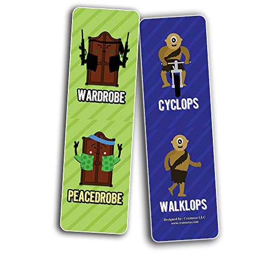 Funny Opposite Puns Jokes Bookmarks (30-Pack)-Assorted Designs for Children - Classroom Reward Incentives for Students - Stocking Stuffers Party Favors & Giveaways for Teens & Adults