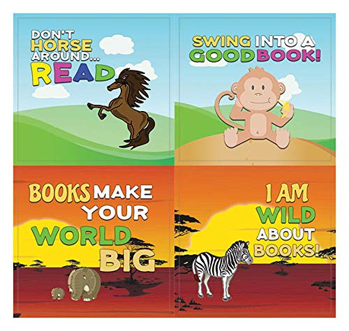Creanoso Animal Good Reading Habit Stickers (10-Sheet) â€“ Total 120 pcs (10 X 12pcs) Individual Small Size 2.1 x 2. Inches , Waterproof, Unique Personalized Themes Designs, Any Flat Surface DIY Decoration Art Decal for Boys & Girls, Children, Teens