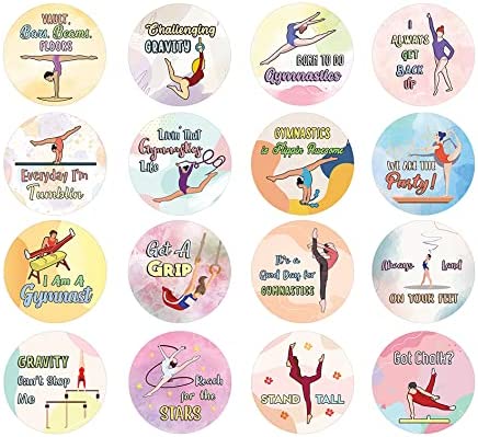 Creanoso Amusing Gymnast Stickers (10 Sets X 16 Designs) â€“ Sticker Card Giveaways for Kids â€“ Awesome Stocking Stuffers Gifts for Boys & Girls â€“ Classroom Home Rewards Enticements