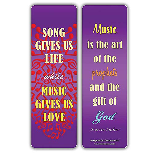 Creanoso Inspiring Music Sayings Bookmarks Series 4 (30-Pack) Ã¢â‚¬â€œ Stocking Stuffers Gift for Choir Band Singers Musicians Music Students, Adults, Teens Ã¢â‚¬â€œ Concert Gift Giving Ã¢â‚¬â€œ Music Rewards Incentives
