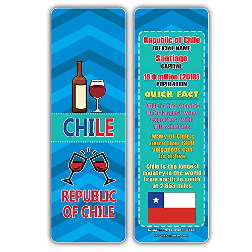 Creanoso The Americas Countries Facts Educational Series 2 Bookmarks (30-Pack) Ã¢â‚¬â€œ Unique Learning Facts Rewards Cards Ã¢â‚¬â€œ Awesome Educational Stocking Stuffers Gift Bookmarks for Students, Boys, Girls