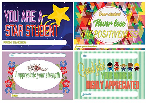 Creanoso Good Job Students Positive Postcards (60-Pack) â€“ Assorted Card Stock Bulk Set â€“ Premium Quality Appreciation Greeting Cards Stock â€“ Stocking Stuffers Gift for Teachers, Educators, Students