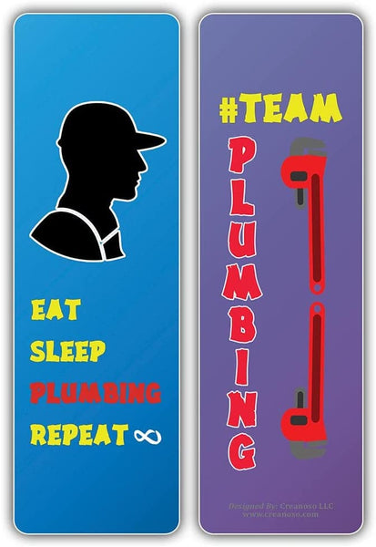 Creanoso I am a Plumber Bookmarks (2-Sets X 6 Cards) â€“ Daily Inspirational Card Set â€“ Interesting Book Page Clippers â€“ Great Gifts for Adults and Teens