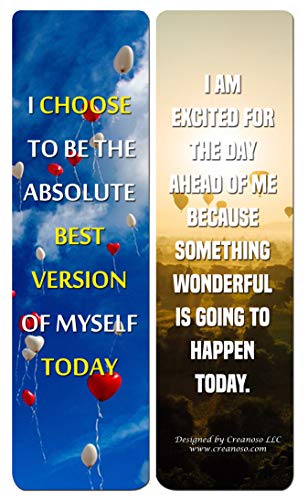 Creanoso Positive Encouragement Bookmarks - Success Motivational (60-Pack) - Premium Design Gift Set for any Occasions - Perfect Party favors and Business Giveaways