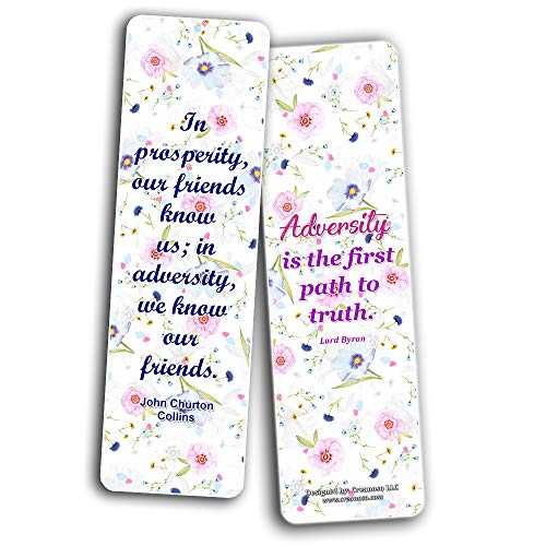 Creanoso Inspirational Sayings with Colorful Floral Theme Bookmarks (60-Pack) ÃƒÂ¢Ã¢â€šÂ¬Ã¢â‚¬Å“ Inspirational Quote Sayings Bookmarker Cards ÃƒÂ¢Ã¢â€šÂ¬Ã¢â‚¬Å“ Premium Gift for Men & Women, Adults, Teens ÃƒÂ¢Ã¢â€šÂ¬Ã¢â‚¬Å“ Employee Rewards Gifts