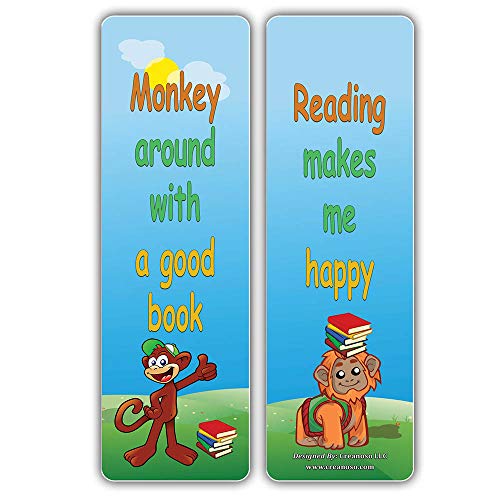Creanoso Fun Readers Furry Animals Bookmarker Cards (30-Pack) Ã¢â‚¬â€œ Six Assorted Quality Bookmarker Cards Bulk Set Ã¢â‚¬â€œ Premium Gift for Kids, Teens, Boys, Girls Ã¢â‚¬â€œ Premium Gift Set Ã¢â‚¬â€œ Reading Giveaways