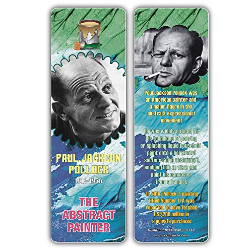 Creanoso Famous Historical Americans Artists Facts Bookmarks (30-Pack) Ã¢â‚¬â€œ Learning Facts Rewards Cards Ã¢â‚¬â€œ Awesome Stocking Stuffers Gift Bookmarks for Students, Boys, Girls, Teens, Young Painters