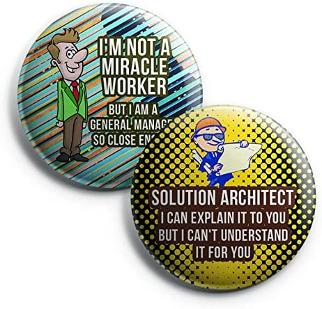 Creanoso Funny Profession Job Button Pins (1-Set X 10 Buttons) - Stocking Stuffers Premium Quality Gift Ideas for Children, Teens, & Adults - Corporate Giveaways & Party Favors