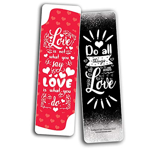 Creanoso Love Bookmarks (30-Pack) - Love Quotes Reading for Bookworms and Bibliophiles - Stocking Stuffers Gift Ideas for Boys and Girls
