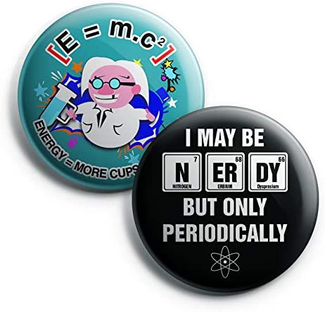 Mad Scientist Pinback Buttons (6-Pack) ÃƒÂ¢Ã¢â€šÂ¬Ã¢â‚¬Å“ Unique Button Pins for Men Women Teens Employees Professionals ÃƒÂ¢Ã¢â€šÂ¬Ã¢â‚¬Å“ Cool Fashion Accessories