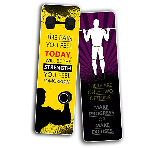 Creanoso Inspirational Sayings Fitness Bookmarks (60-Pack) ÃƒÂ¢Ã¢â€šÂ¬Ã¢â‚¬Å“ Stocking Stuffers Gift for Body Builders, Fitness Athletes, Men, Women ÃƒÂ¢Ã¢â€šÂ¬Ã¢â‚¬Å“ Cool Sports Athletic Giveaways Collection Set ÃƒÂ¢Ã¢â€šÂ¬Ã¢â‚¬Å“ Page Clippers