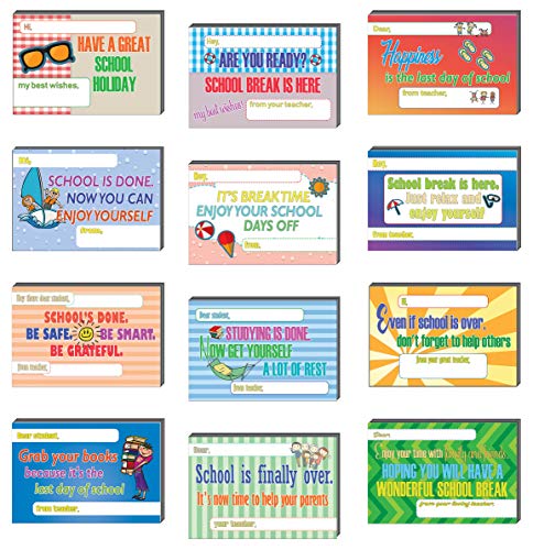 Creanoso School Break Appreciation Postcards (60-Pack) â€“ Assorted Card Stock Bulk Set â€“ Premium Quality Appreciation Greeting Cards Stock â€“ Cool Gift Tokens for Teachers to Students â€“ Note Card