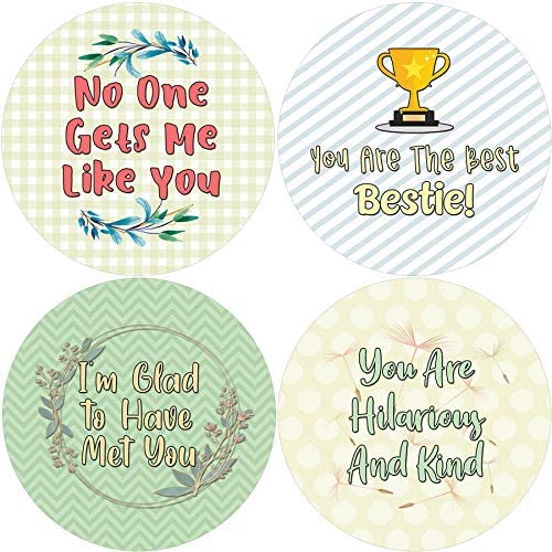 Creanoso Friend Acknowledgement Stickers (5-Sheet) - Stocking Stuffers Premium Quality Gift Ideas for Children, Teens, & Adults - Corporate Giveaways & Party Favors