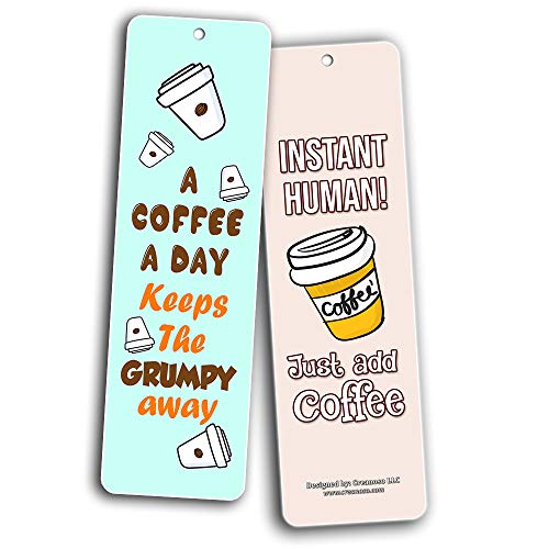 Creanoso Powerful Coffee Sayings Quotes Series II Awesome Bookmarks Gift (60-Pack) ÃƒÂ¢Ã¢â€šÂ¬Ã¢â‚¬Å“ Six Assorted Quality Bookmarks Bulk Set ÃƒÂ¢Ã¢â€šÂ¬Ã¢â‚¬Å“ Premium Gift for Baristas Coffee Drinkers Lovers Cafeteria Decal