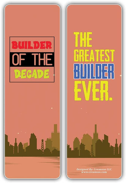 Creanoso I am a Builder Bookmarks (5-Sets X 6 Cards) â€“ Daily Inspirational Card Set â€“ Interesting Book Page Clippers â€“ Great Gifts for Adults and Teens