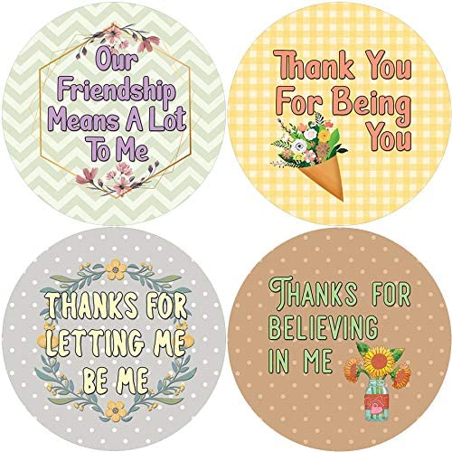 Creanoso Friend Acknowledgement Stickers (5-Sheet) - Stocking Stuffers Premium Quality Gift Ideas for Children, Teens, & Adults - Corporate Giveaways & Party Favors