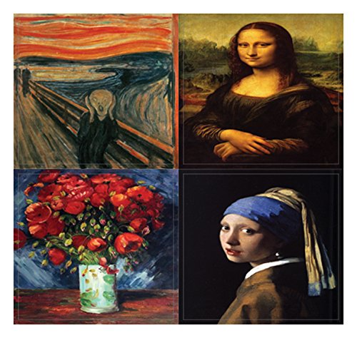 Famous Classic Arts Stickers (20 Sheets)- Artistic Expressions Art Paintings Wall Stickers for Men, Women, Teens. Perfect to Stick on Laptops, Walls, Table, Desk, and Any Surfaces â€“ Wall Art Decal