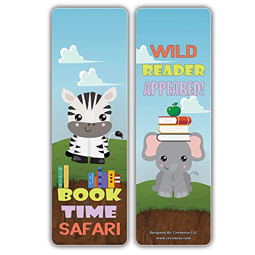 Creanoso Cute Sayings Wild Animals Reading Bookmarks (30-Pack) Ã¢â‚¬â€œ Stocking Stuffers Gift for Kids, Boys & Girls, Teens Ã¢â‚¬â€œ Party Favors Supplies Ã¢â‚¬â€œ Book Reading Rewards Gifts Incentive Ã¢â‚¬â€œ Great Giveaways