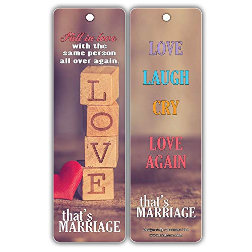 Creanoso Happy Quote Sayings Marriage Bookmarks (30-Pack) Ã¢â‚¬â€œ Inspiring Inspirational Sayings About Married Life Ã¢â‚¬â€œ Stocking Stuffers Gift for Husband, Wife, Spouse, Couple Ã¢â‚¬â€œ Marriage Gifts