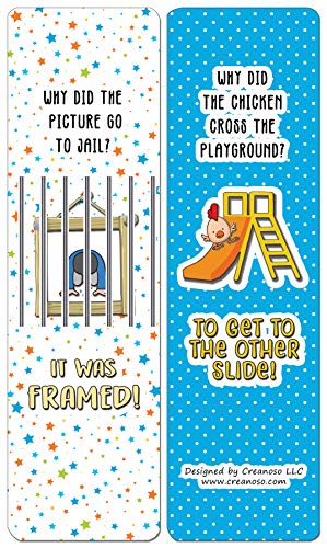 Creanoso Jokes for Kids Series Bookmarks Cards - Series 1 (30-Pack) - Classroom Reward Incentives for Students and Children - Stocking Stuffers Party Favors & Giveaways for Teens & Adults
