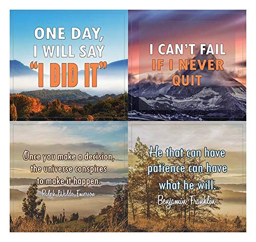 Creanoso Strong Determination Life Inspirational Quotes Stickers (20-Sheet) â€“ Premium Gift Set Stickers for Adult Men & Women, Teens â€“ Unique Premium Gifts â€“ Wall Decal Decor Art Bulk Pack