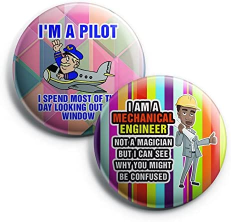Creanoso Funny Profession Job Button Pins (1-Set X 10 Buttons) - Stocking Stuffers Premium Quality Gift Ideas for Children, Teens, & Adults - Corporate Giveaways & Party Favors