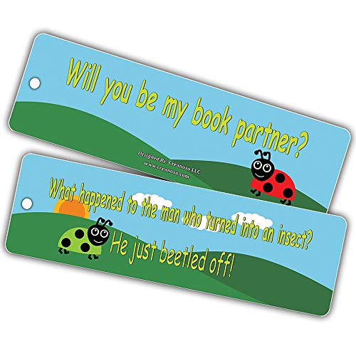 Creanoso Bug Jokes Funny Bookmarks (30-Pack) Ã¢â‚¬â€œ Stocking Stuffers Gifts for Boys Girls, Teens Ã¢â‚¬â€œ Epic Collection Page Clippers - Premium Quality Card Stock Ã¢â‚¬â€œ DIY Kit Ã¢â‚¬â€œ Teacher Gifts Ã¢â‚¬â€œ Party Favors