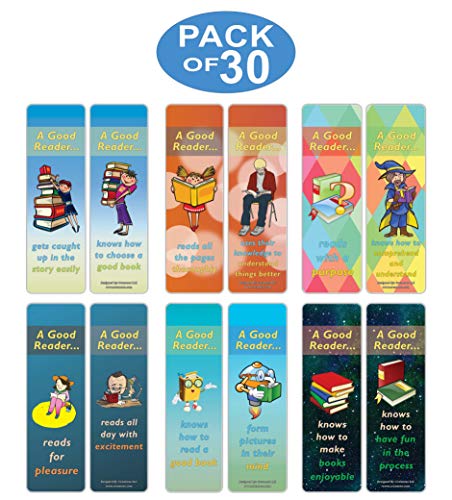 Creanoso Good Readers Reading Bookmarks (30-Pack) Ã¢â‚¬â€œ Awesome and Unique Business Giveaways Ã¢â‚¬â€œ Employee Rewards Incentive - Stocking Stuffers Gift for Men, Women, Adult, Teens, Boys & Girls