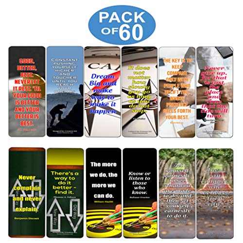 Motivate Yourself And Make Things Happen Bookmarks (60-Pack) - Stocking Stuffers for Men Women Personal Growth Motivation Encouragement Gifts