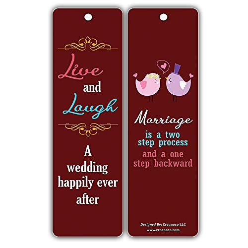 Creanoso Happy Quote Sayings Marriage Bookmarks (30-Pack) Ã¢â‚¬â€œ Inspiring Inspirational Sayings About Married Life Ã¢â‚¬â€œ Stocking Stuffers Gift for Husband, Wife, Spouse, Couple Ã¢â‚¬â€œ Marriage Gifts