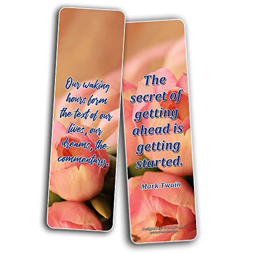 Creanoso Inspirational Sayings with Colorful Floral Theme Bookmarks (60-Pack) ÃƒÂ¢Ã¢â€šÂ¬Ã¢â‚¬Å“ Inspirational Quote Sayings Bookmarker Cards ÃƒÂ¢Ã¢â€šÂ¬Ã¢â‚¬Å“ Premium Gift for Men & Women, Adults, Teens ÃƒÂ¢Ã¢â€šÂ¬Ã¢â‚¬Å“ Employee Rewards Gifts